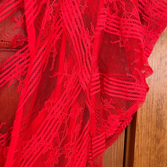 Free People Red Lace Midi Dress like new never worn - Picture 10 of 11